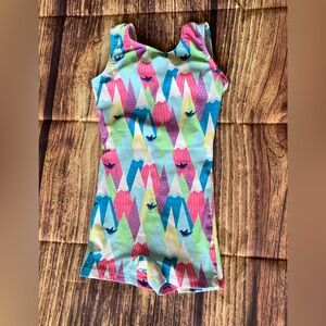 Destira Girl's Sleeveless Multicolor Stretch Pull On Gymnastics Leotard Short XS